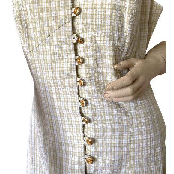 Zaga Collection Women's Long Maxi Herringbone Sleeveless Pleated Dress Size 9/10 - Picture 3 of 14